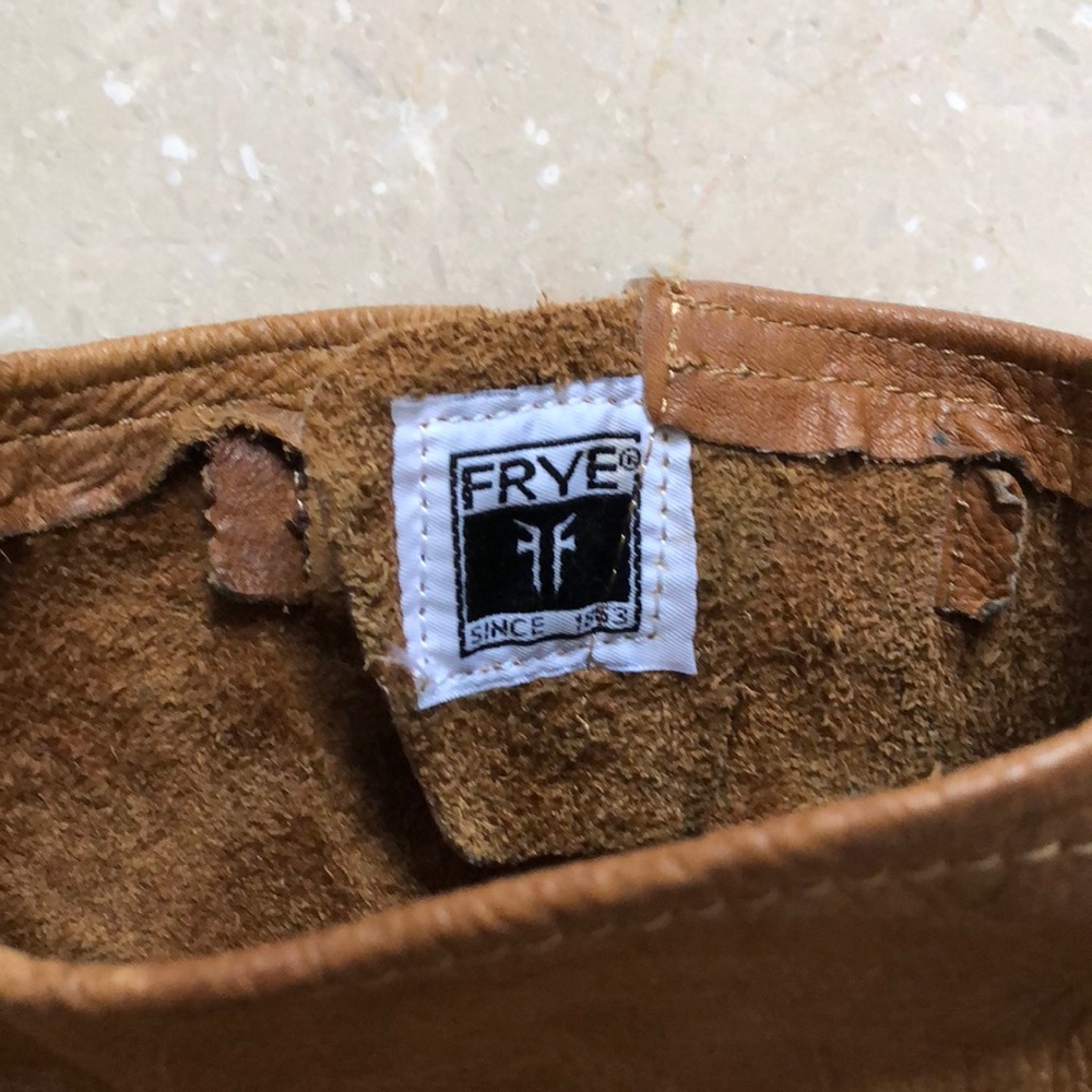 Frye Veronica Slouch Boots Camel Leather Size 8.5 - Picture 7 of 8